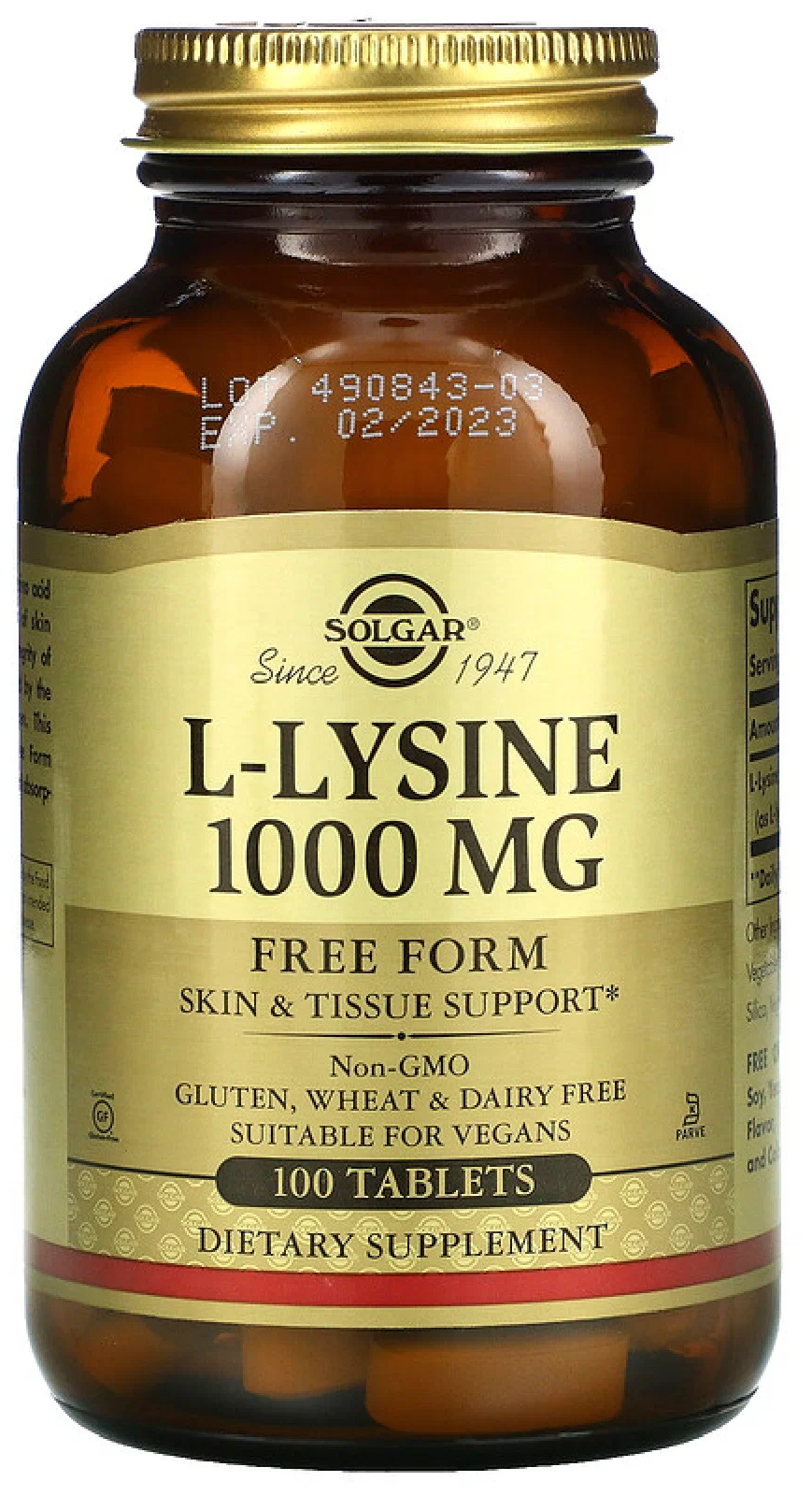 Solgar L-Lysine таб., 1000 мг, 540 г, 100 шт.