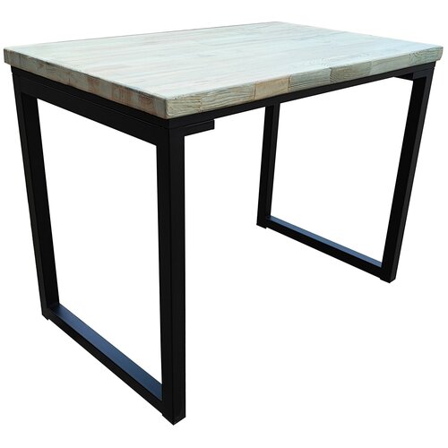 Стол обеденный кухонный из натурального дерева и стали в стиле Лофт 100*60*75(В) см письменный геймерский