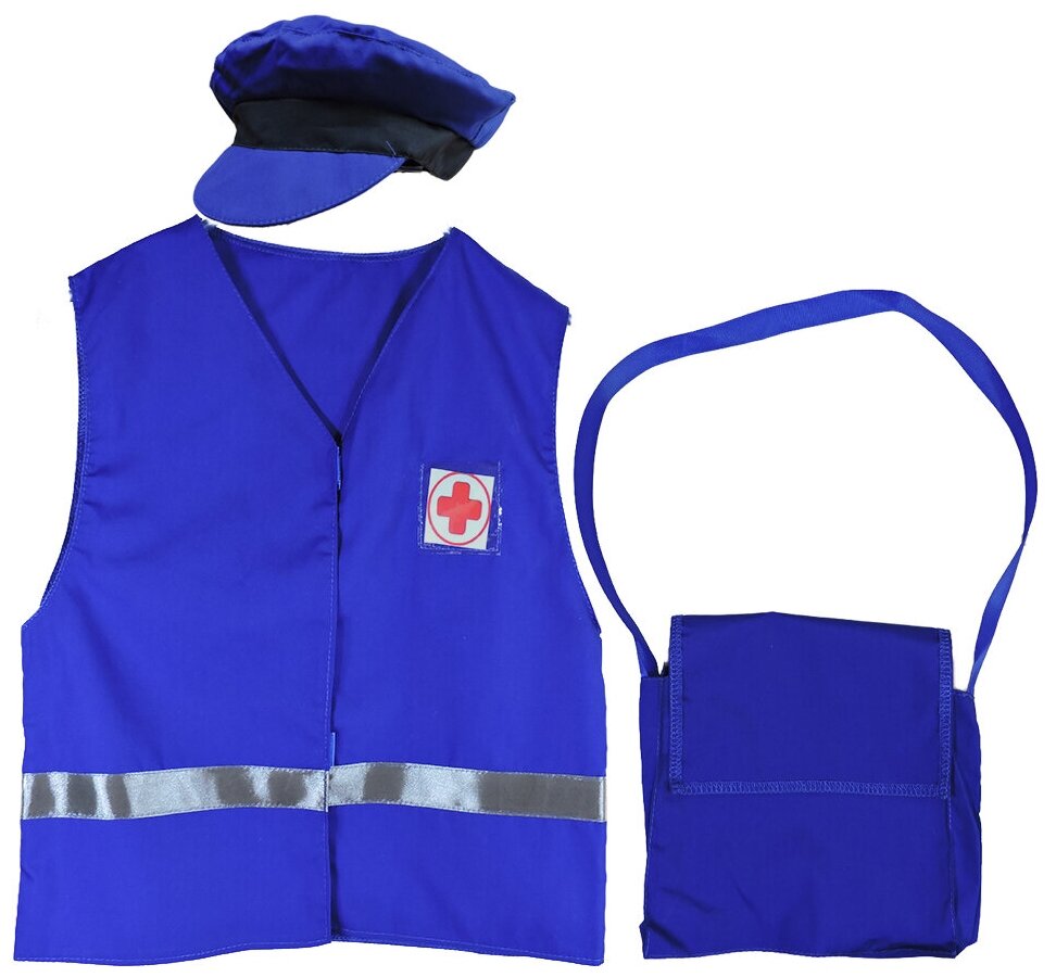 Комплект водитель скорой помощи (жилет, фуражка, сумка) хб