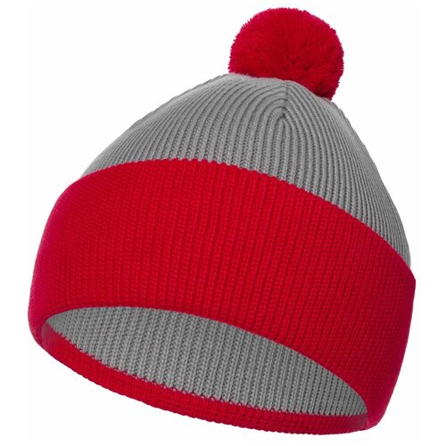 Шапка бини teplo, размер One Size, красный, серый шапка бини teplo размер one size красный серый