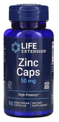 Цинк Лайф Экстэншн (Zinc Life Extension), 50 мг, 90 капсул