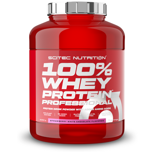 Протеин Scitec Nutrition 100% Whey Protein Professional, 2350 гр., клубника-белый шоколад scitec nutrition protein delite shake 700 гр клубника белый шоколад