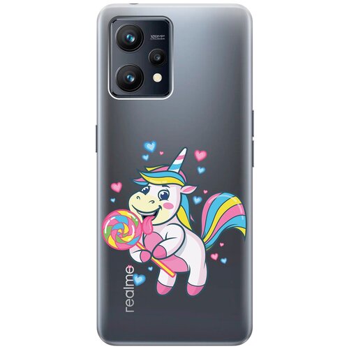 Силиконовый чехол с принтом Unicorn and candy для Realme 9 / Рилми 9 силиконовый чехол с принтом unicorn and candy для realme c31 рилми с31