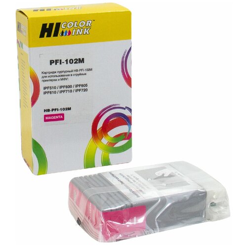 Картридж Hi-Black (HB-PFI-102M) для Canon IPF-510/600/710. M картридж myink для canon pfi 102m ipf 500 600 700 magenta 130 ml dye