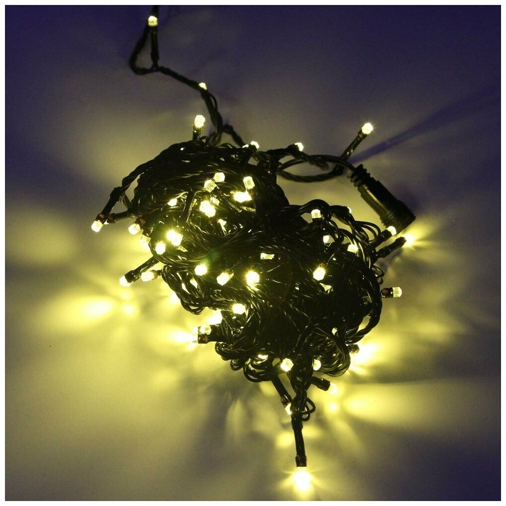 фото Гирлянда SHLights с колпачком Кристалл, 120 LED, 12м, для помещений, соединяемая до 10 гирлянд, шампань (DC-LD120-GL-E)