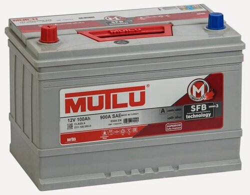 Изображение товара Аккумулятор автомобильный Mutlu Asia 100 А/ч 850 А прям. пол. 115D31FR Азия авто (306х175х224) D31.100.085. D с бортиком
