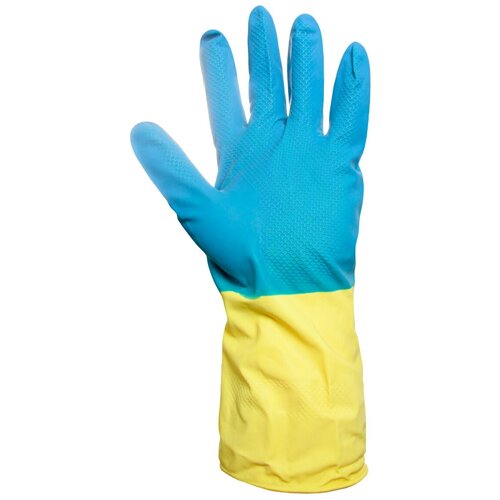 Перчатки хозяйственные • S BI-COLOR стандарт желто-синие • КонтинентПак 1 шт