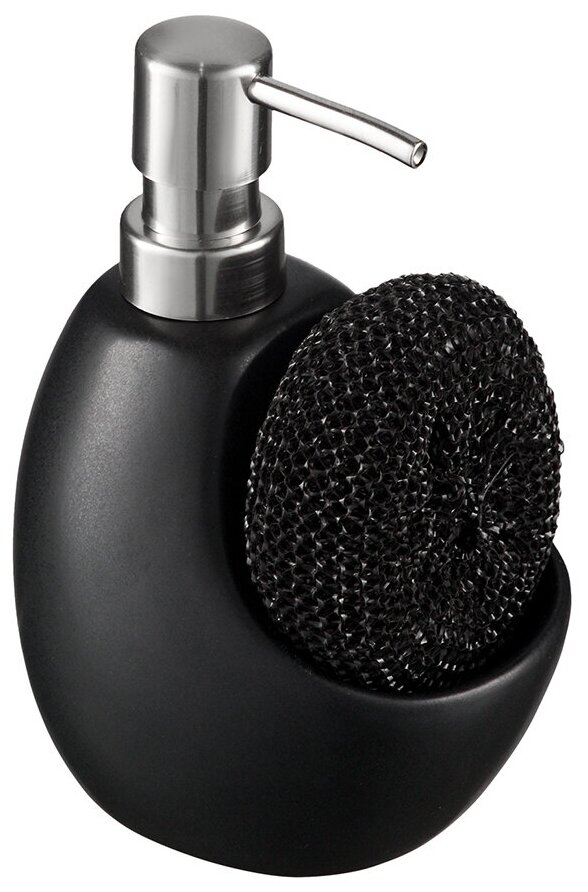 Диспенсер для мыла Lystad, 460 мл, черный, Smart Solutions, WNM-SS-DSPLYS-CR-BLK — фото 1