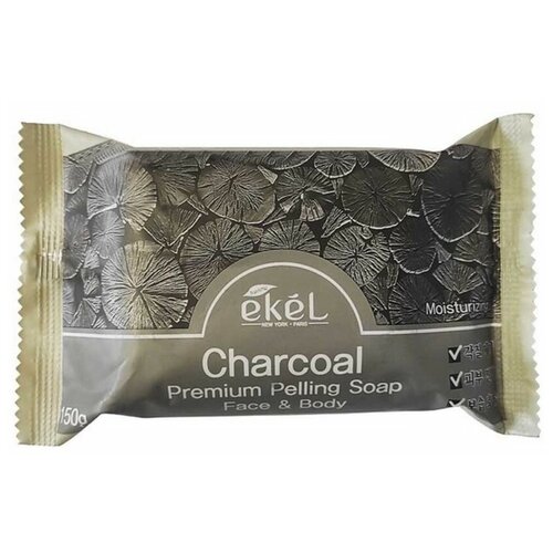 EKEL Мыло-скраб для лица и тела Древесный уголь Premium Peeling Soap Charcoal, 150 г