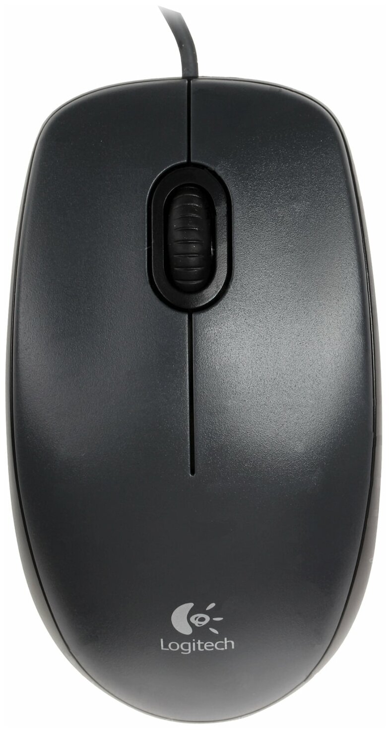 Мышь проводная Logitech M100, USB, 2 кнопки, 1 колесо-кнопка, оптическая, черно-серая