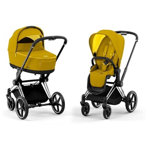 фото Универсальная коляска cybex priam iv 2 в 1, mustard yellow/chrome/black, цвет шасси: chrome-black