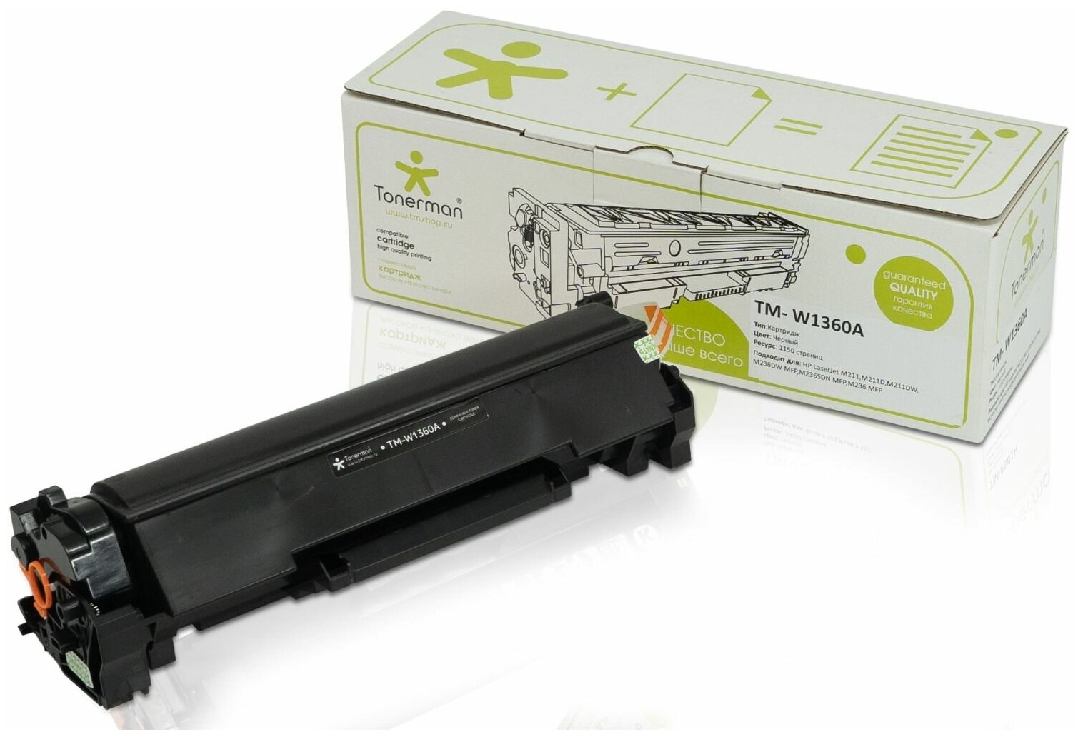 Картридж Tonerman W1360A без чипа для HP LaserJet M211, M211D, M211DW; M236, M236DW, M236SDN MFP