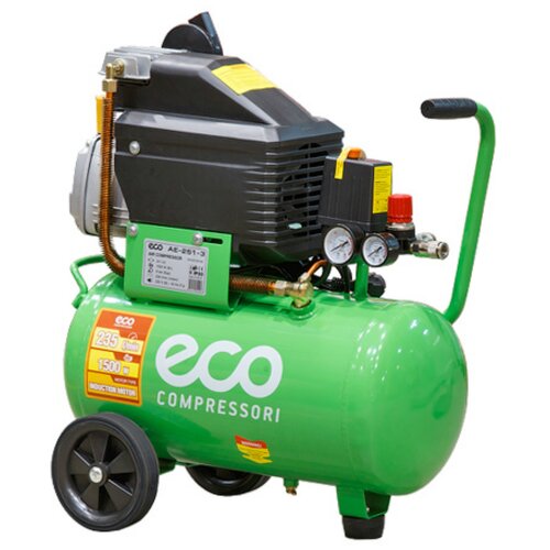 Компрессор масляный Eco AE-251-3, 24 л, 1.5 кВт компрессор масляный eco ae 2005 2 200 л 3 квт
