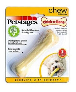 Petstages игрушка для собак Chick-A-Bone косточка с ароматом курицы 11 см малая . - фотография № 14