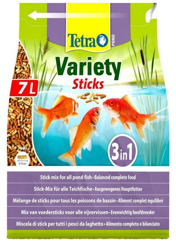 Корм для прудовых рыб Tetra Pond Variety Sticks 7л/1020гр смесь палочки - фотография № 9