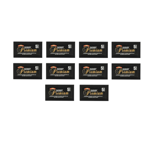 Derby Premium Stainless Blades - Сменные лезвия для бритья 50 шт derby extra platinum coated safety razor shaving razor double edge razor blades 100 pcs 100 piece barber turkey fast shipping