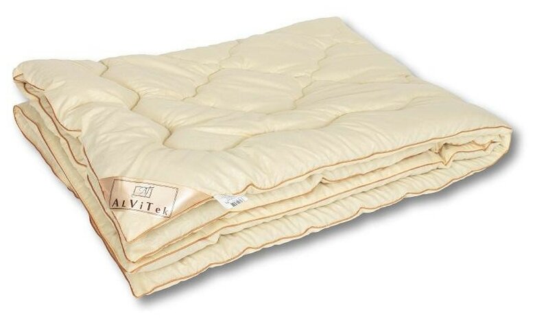 Одеяло стеганое из овечьей шерсти альвитек модерато-эко 140x205 теплое