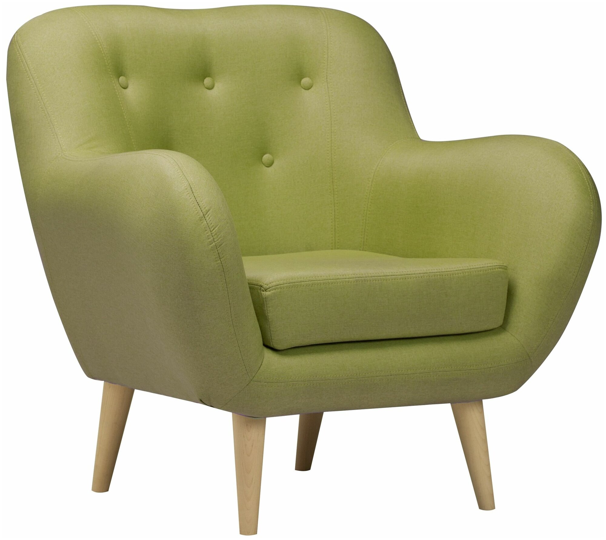 Кресло для отдыха Элефант, на ножках, с подлокотниками, рогожка зеленый green