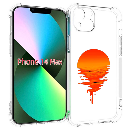 Чехол MyPads оранжевый закат на воде для iPhone 14 Plus (6.7) задняя-панель-накладка-бампер
