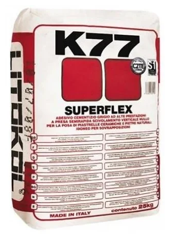 Клей для плитки и камня Litokol Superflex K77 серый 18 л 25 кг