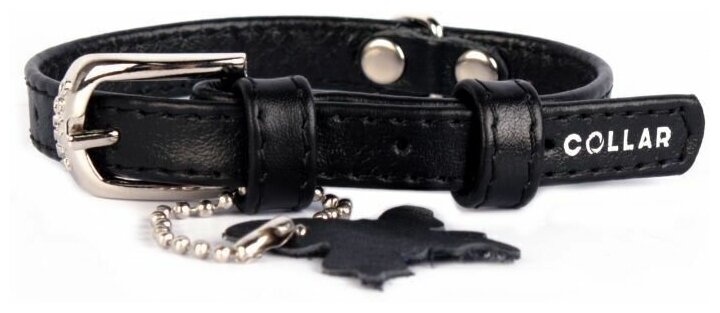 Collar ошейник кожаный Waudog Glamour без украшений (18-21 см., Фиолетовый) - фото №4