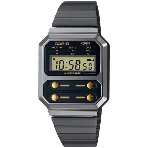 фото Наручные часы casio японские наручные часы casio vintage a100wegg-1a2 с хронографом, серый