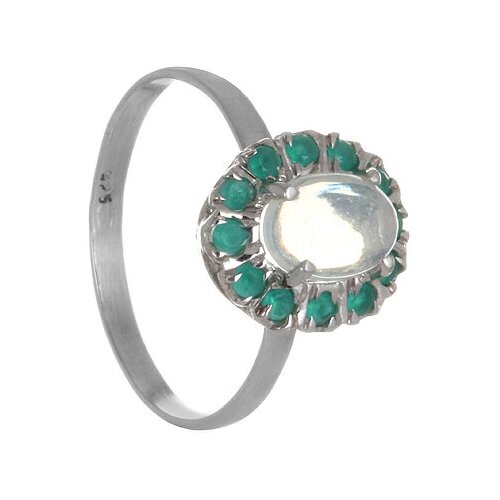 Серебряное кольцо 'Кремона' с опалом и корундами