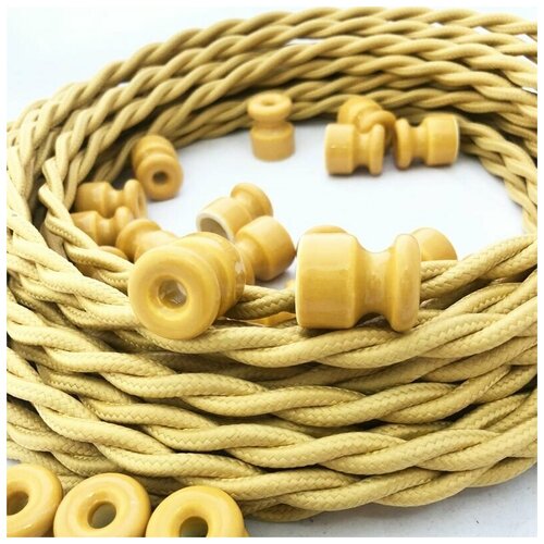 Электрический кабель Царский Стиль 2х0.75 мм2, 5 м, сосна/шафран