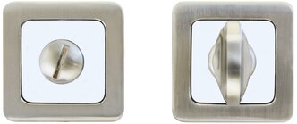 Сантехническая завертка-фиксатор WC для межкомнатных дверных защелок, замков, задвижек аллюр АРТ BK-S1 SN/CP(4182), матовый никель