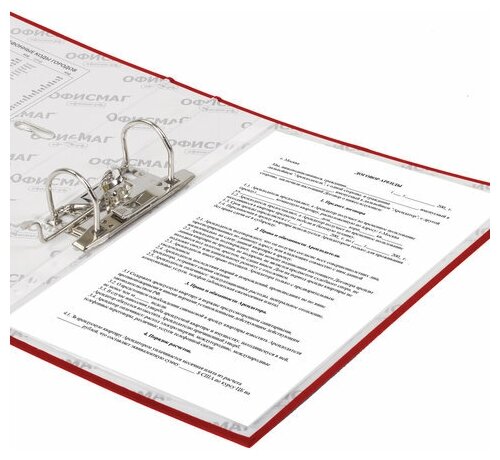 Папка-регистратор офисмаг с арочным механизмом, покрытие из ПВХ, 50 мм, красная, 25 шт - фото №10