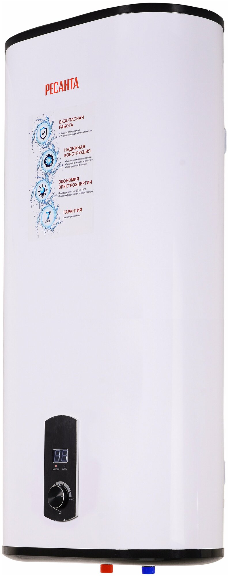 Накопительный электрический водонагреватель РЕСАНТА ВН-100В, белый - фотография № 11