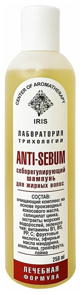 Шампунь себорегулирующий ANTI-SEBUM для жирных волос, 250 мл