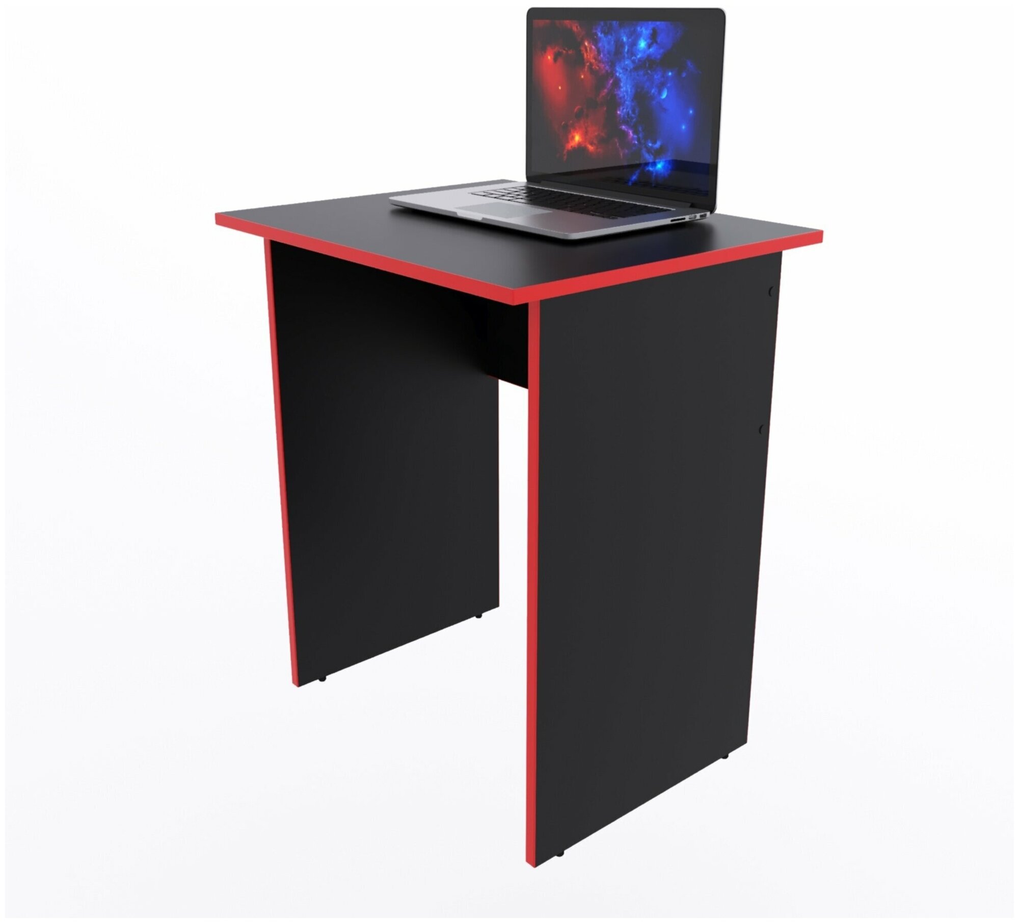 Компьютерный стол "Минис", 60х50х72.6 см, чёрный с красной кромкой
