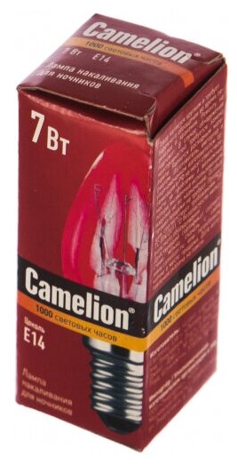 Camelion 7/P/CL/E14 (Эл. лампа накаливания для ночников, прозрачная, 1шт, 220V, 7W, Е14)