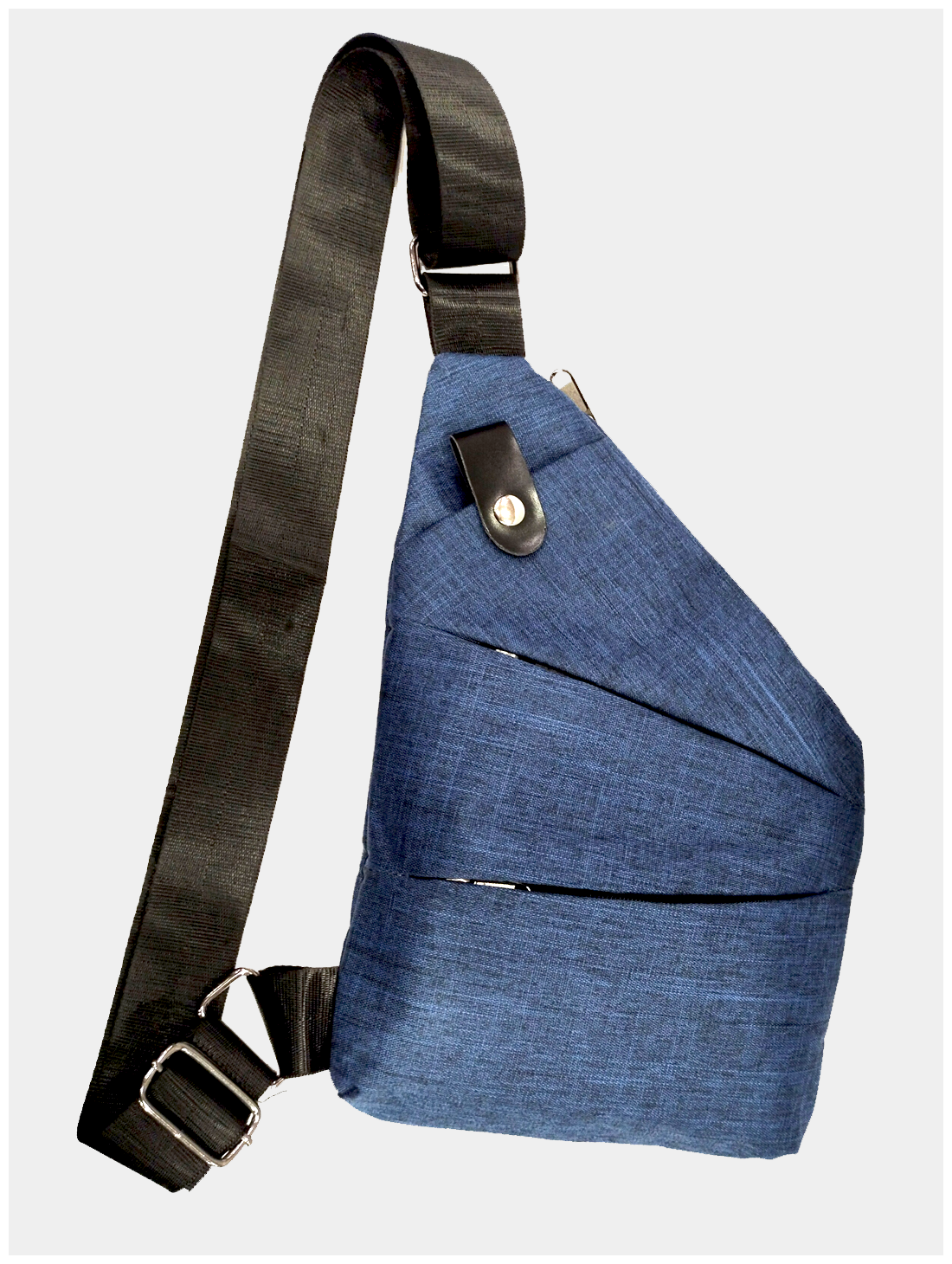 Рюкзак однолямочный, текстильный, синий