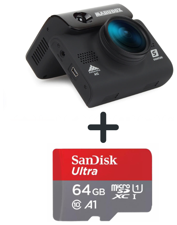 Видеорегистратор с радар-детектором Marubox M700R + SanDisk microSDXC UHS-I 64Gb (120mb/sec)