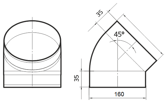 Отвод ERA 16ККП45° 160 мм - фотография № 2