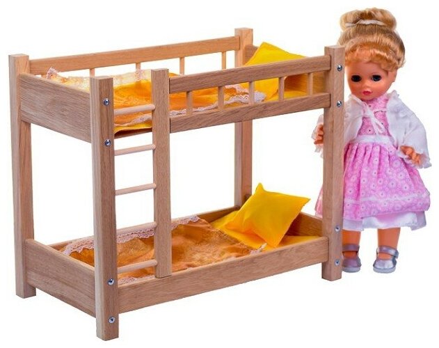 Кроватка для кукол ИП Ясюкевич деревянная, дизайн 18, Маленькая Соня