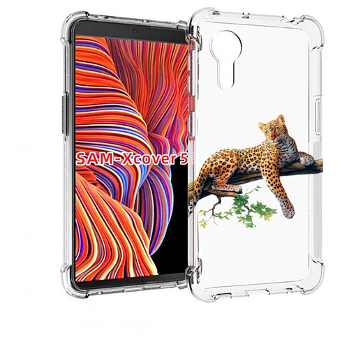Чехол MyPads леопард-на-дереве детский для Samsung Galaxy Xcover 5 задняя-панель-накладка-бампер чехол mypads модный леопард для samsung galaxy xcover pro 2 задняя панель накладка бампер