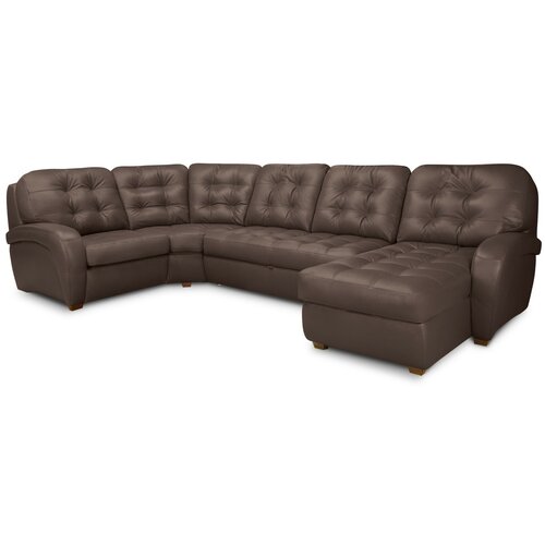 Угловой диван с оттоманкой Соло Galaxy Brown