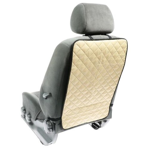 Накидка-незапинайка на спинку сиденья, экокожа, ромб, черный, размер: 60х40 см