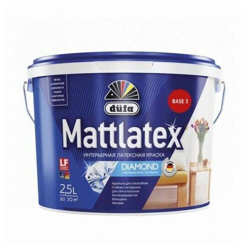 Краска латексная Dufa Mattlatex матовая прозрачный 2.5 л краска акриловая dufa superweiss plus для детской влагостойкая моющаяся глубокоматовая белый 10 л