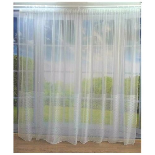 Тюль Лен микросетка полосы 300x270 см