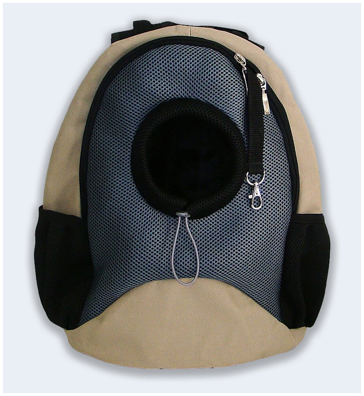 Рюкзак для собак и кошек Melenni Эконом S бежевый/серая сетка, 30x35x15, см; Вес: 390 гр.