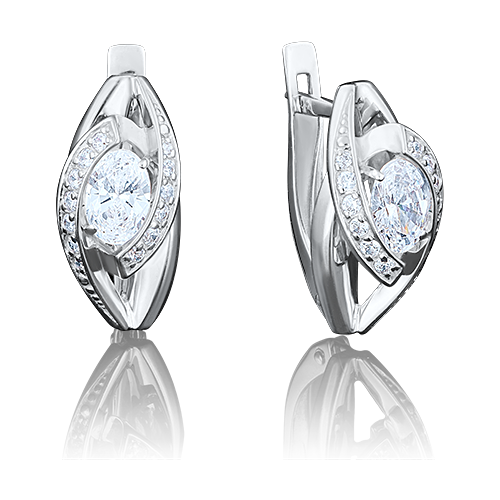 Серьги PLATINA из золота 585 пробы с фианитом