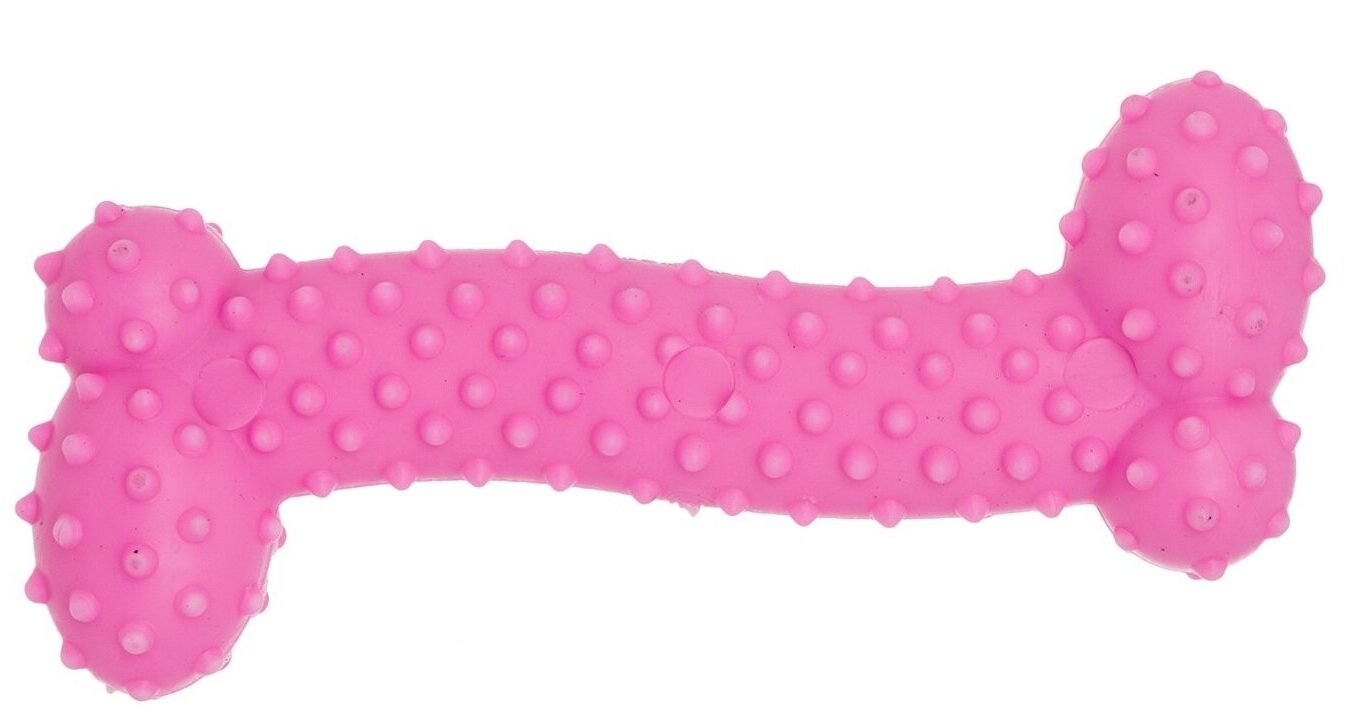 Игрушка для собак антицарапки Дентал-кость розовая с ароматом говядины 10,5 см