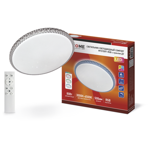 Светильник светодиодный IN HOME COMFORT MYSTERY-RGB 80Вт 230В 3000-6500K 6000Лм 500x80мм с пультом ДУ