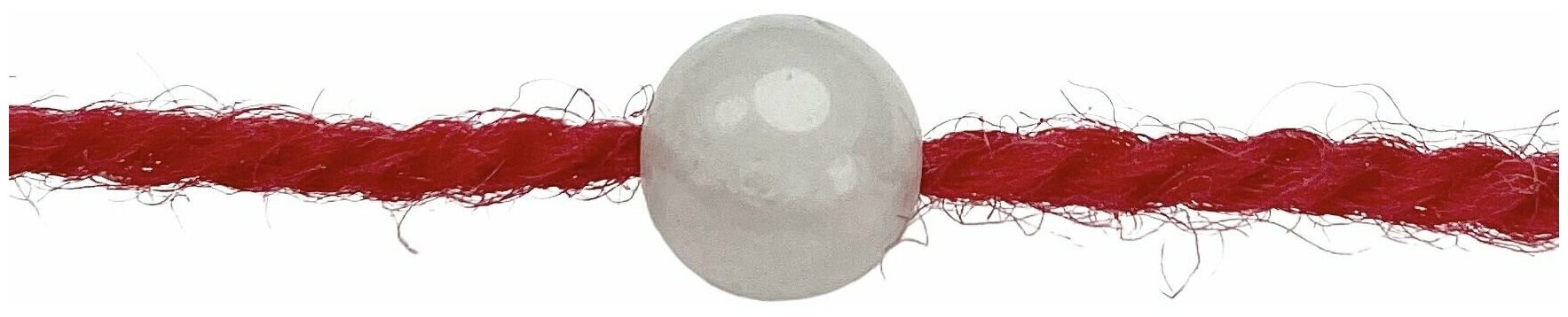 Браслет талисман красная нить с натуральным камнем Розовый кварц, 8мм - фотография № 3