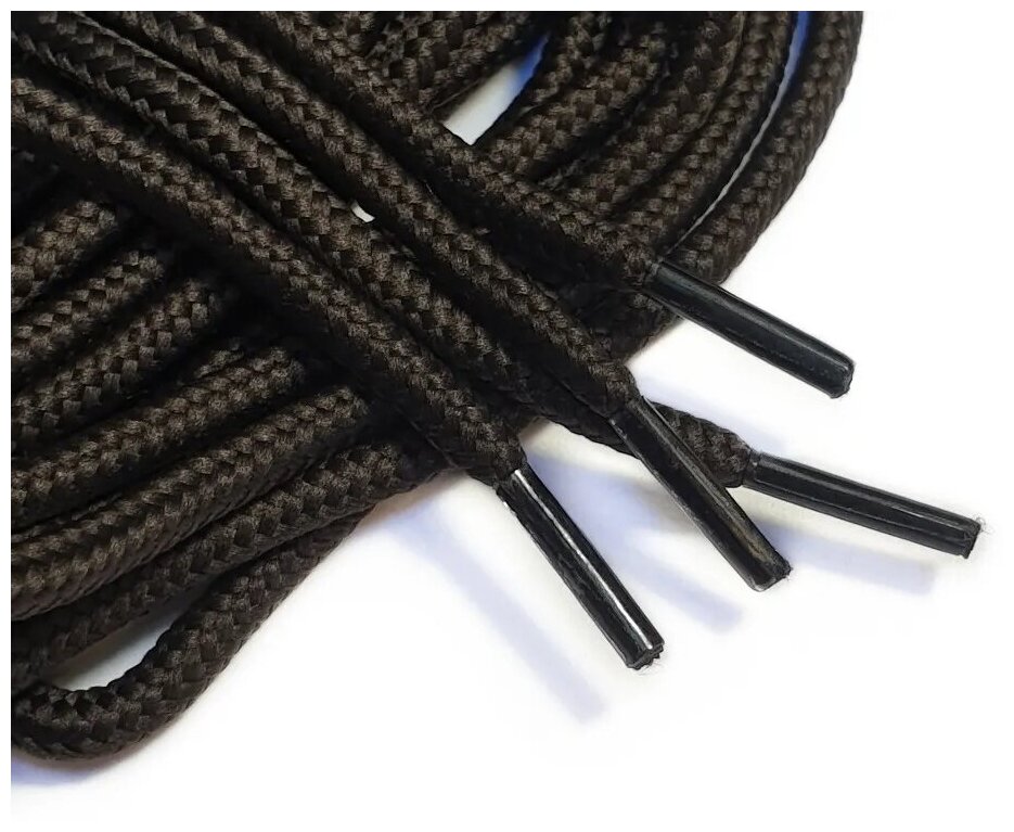 Шнурки LENKO темно-коричневые круглые 100 см - фотография № 2