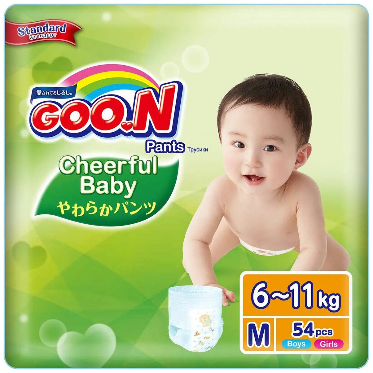 Подгузники-трусики Goo.N Cheerful Baby M (6-11 кг) 54шт.